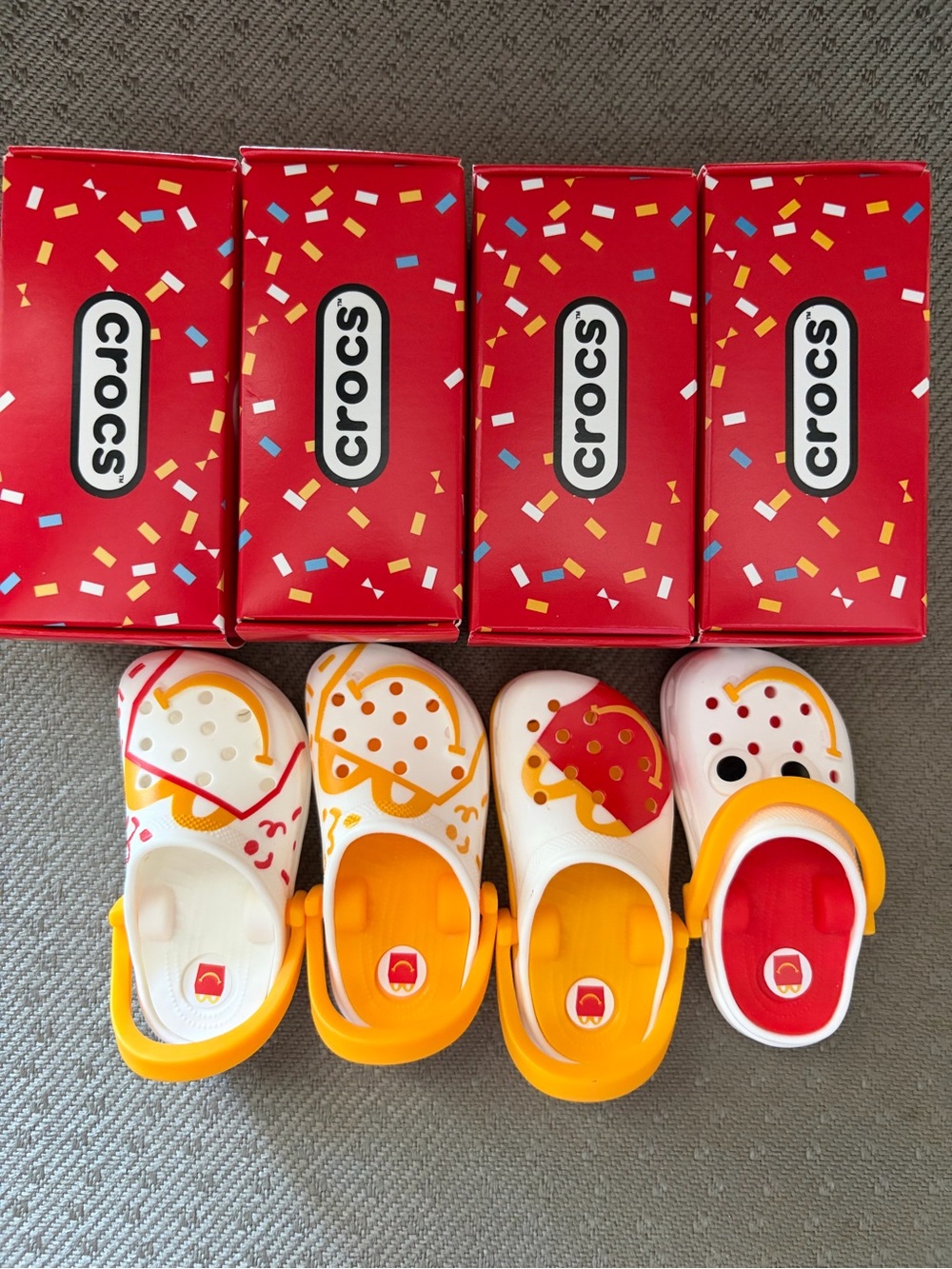 McDonald's x Crocs Happy Meal Four Assorted Mini Clogs Set
